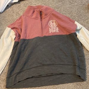 pink quarter zip sweatshirt